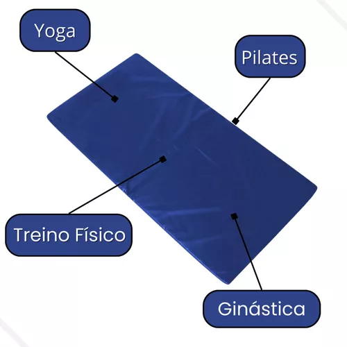 Colchonete 98 X 50 X 3 Academia Yoga Ginastica Cor Colchonete Azul - Image 3