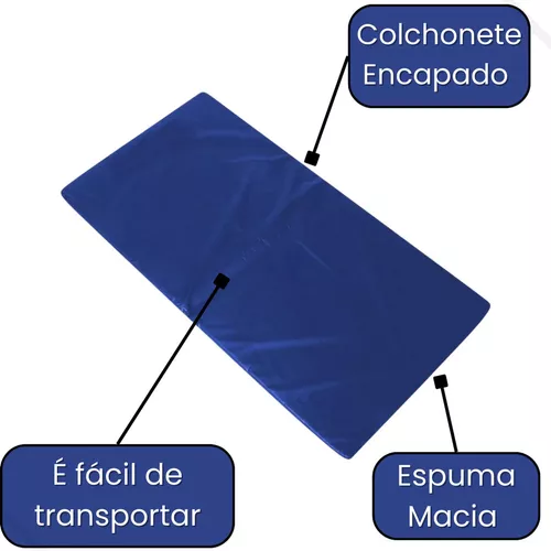 Colchonete 98 X 50 X 3 Academia Yoga Ginastica Cor Colchonete Azul - Image 5