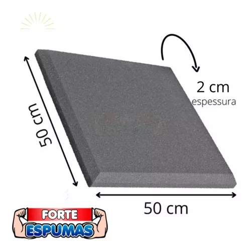Espuma Acústica Kit C/ 10 Pçs 50cm X 50cm X 2cm Lisa - Image 3