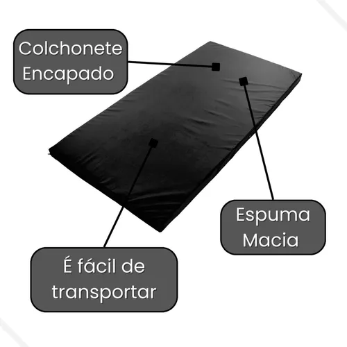 Colchonete Funcional P/treino Perna Abdômen Yoga Pilates Fit Cor Preto - Image 6